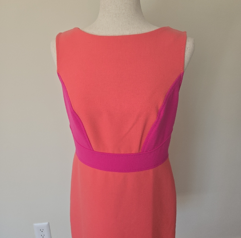 LOFT Coral and Fuchsia Colorblock Sheath Dress - Picture 2 of 6